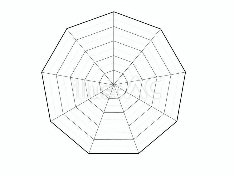 9角形グラフ 9角形,グラフ,レーダーチャートのイラスト素材