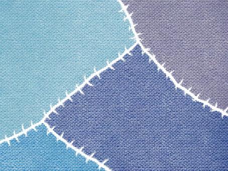 つぎはぎの布　デニム 布,つぎはぎ,青,紺,ポップ,個性的,かわいい,抽象的,イメージ,変わったのイラスト素材