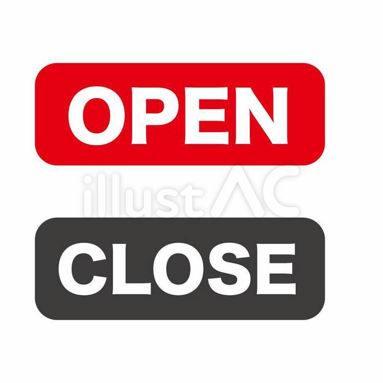 OPEN_CLOSEのアイコンセット。 open,close,開店のイラスト素材