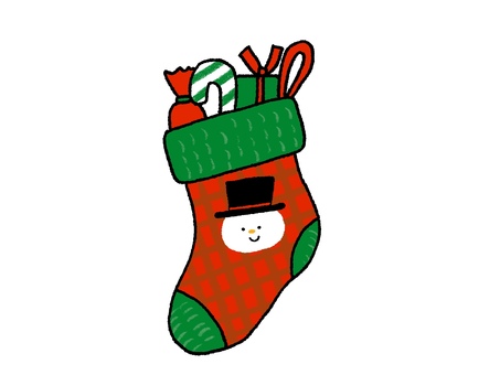 冬の壁飾り　クリスマスの靴下2 クリスマス,靴下,雪だるまのイラスト素材