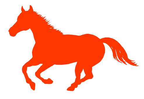 走る馬のシルエット1 - 赤 馬,ウマ,動物,走る,サラブレッド,競走馬,競馬,跳ねる,跳ぶ,生き生きのイラスト素材
