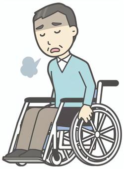 ニット中年男性-326-全身  ニット中年男性-326-全身 車いす,おじさん,男性,中年,お父さん,パパ,シニア,ミドルエイジ,人物,かわいいのイラスト素材