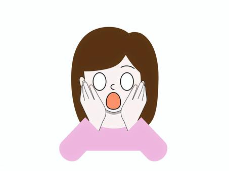 びっくりして白目になっている女性 女性,人物,表情,気持ち,びっくり,驚く,白目,大げさ,ポーズ,しぐさのイラスト素材