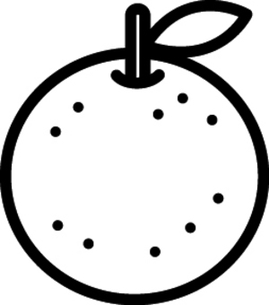 ピクトグラムのみかんです。 みかん,シンプル,温州,果物,冬,フルーツ,ピクトグラム,白抜き,白黒のイラスト素材