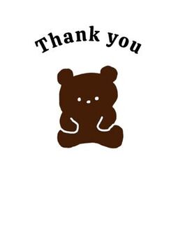 くまのサンキューカード くま,動物,サンキューカード,thank,you,かわいい,手描きのイラスト素材