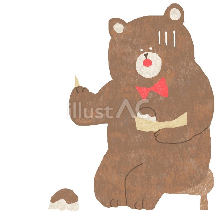 たこ焼きを落としちゃったくまさん♪ かわいい,たこ焼き,たべもののイラスト素材