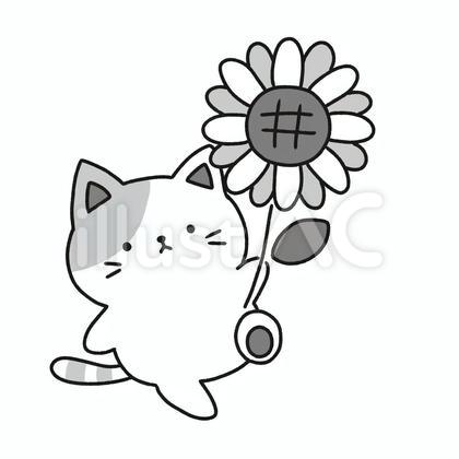 猫と向日葵
