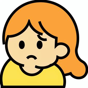 落ち込んでいる女の子 落ち込んでいる女の子 落ち込む,しょんぼり,悲しい,表情,感情,切ない,女の子,人物,キャラのイラスト素材