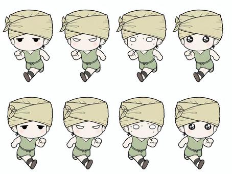 삽화, 남성, 전신, 2 바디, 