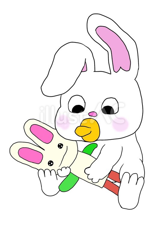 うさぎの赤ちゃん うさぎ,人形,可愛いのイラスト素材