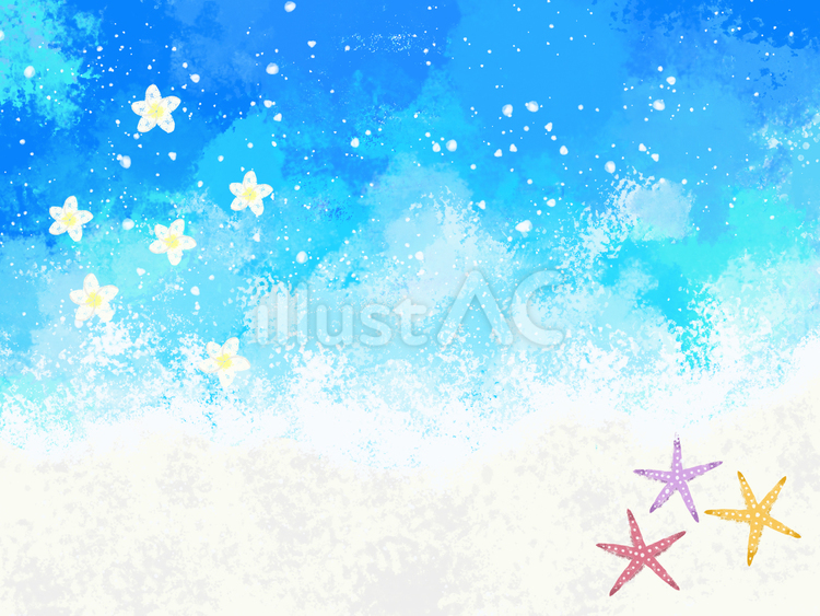 夏の海辺 海辺,南国,絵画のイラスト素材