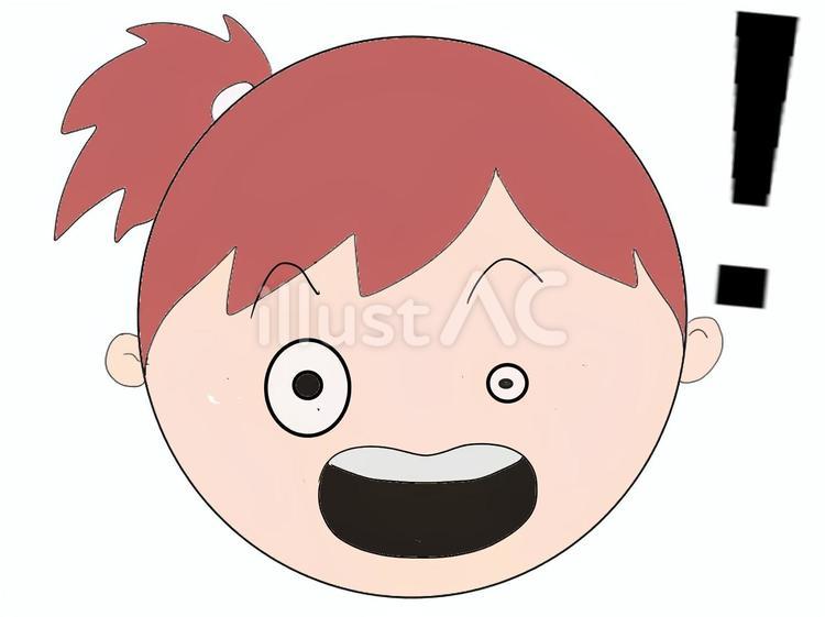 びっくり顔 びっくり,女の子,顔のイラスト素材