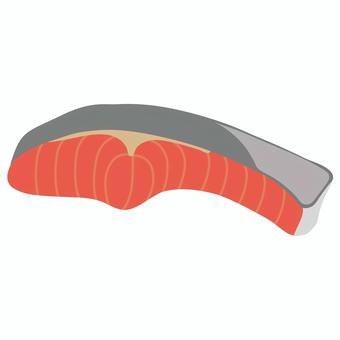鮭（サケ）の切り身のイラスト 鮭,サケ,サーモン,魚,切り身,魚介類,海産物,食べ物,食材,クッキングのイラスト素材