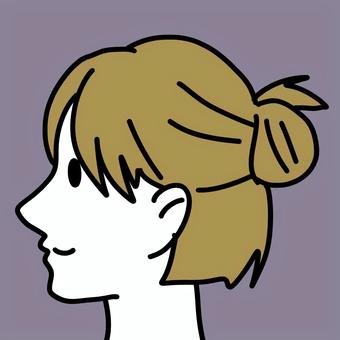 2way ヘアスタイル 2way ヘアスタイル 横顔,女性,2way,ショート,ロング,ハーフアップ,色白,笑顔,にっこり,20代のイラスト素材