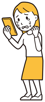  ロングヘア女性(黄)-046-全身