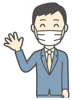  スーツ青年-117-バスト マスク,ビジネスマン,会社員,男性,サラリーマン,オフィス,ビジネス,営業マン,先生,講師のイラスト素材