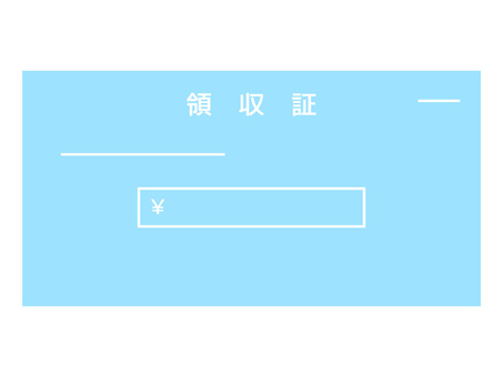 水色の領収証のアイコン 領収証,レシート,領収書,会計,経理,請求,金額,円,お金,支払いのイラスト素材