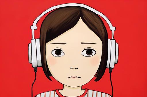 woman with headphones, , JPG