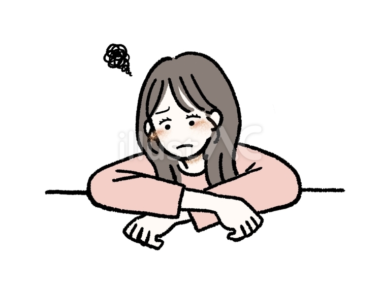やる気の出ない・疲れてる女性 女性,やる気,出ないのイラスト素材