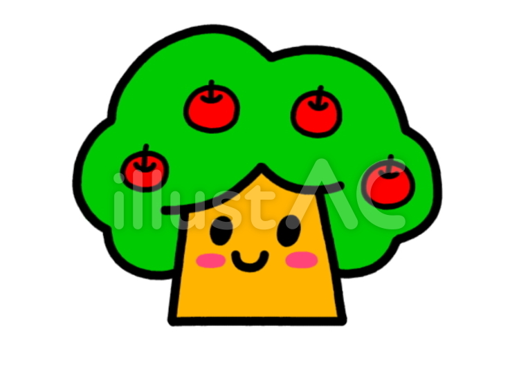 じゅもくん　果樹 木,果樹,りんごのイラスト素材