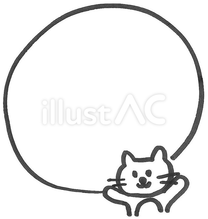 ねこメモ　cat memo 白黒,ねこのメモ,ネコのイラスト素材