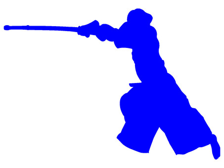 スポーツ　武道　剣道　シルエット　青 スポーツ,運動,武道,剣道,シルエット,シンプル,素材,人物のイラスト素材