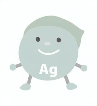 化学式_銀 銀,ag,擬人化,分子,化学式,キャラクター,かわいいのイラスト素材