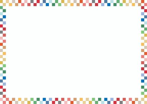 お正月フレーム カラフルな市松模様の背景 お正月,フレーム,背景,正月,和柄,和風,枠,飾り枠,おしゃれ,かわいいのイラスト素材