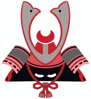Hand-painted helmet (red), pocket, children's day, boys' festival, JPG and PNG