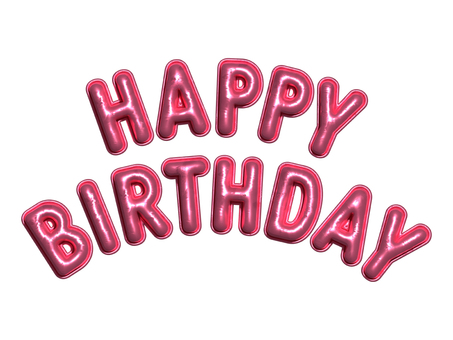 バルーン文字アーチ 誕生日 ピンク バルーン,立体,happy,birthday,3d,風船文字,風船,飾り,立体文字,お誕生日のイラスト素材