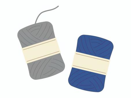 シンプルでかわいい毛糸　青とグレー 毛糸,青,紺,グレー,編み物,ニット,手芸,かわいい,冬,秋のイラスト素材