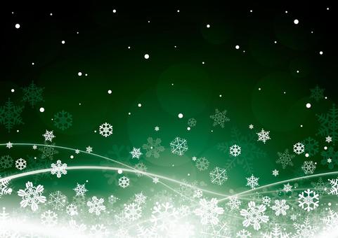 緑色の美しい雪の結晶と光の曲線