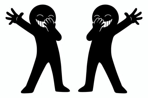 にやけ顔の悪人Ｆ口に手 悪人,にやける,悪,悪役,悪意,嘲笑,あざけ笑い,悪行,いたずら,ずるのイラスト素材