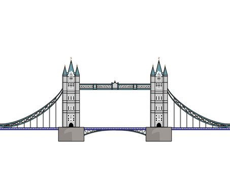タワーブリッジのイラスト タワーブリッジ,橋,ロンドン,テムズ川,可動橋,建造物,建物,交通,イギリス,シンボルのイラスト素材