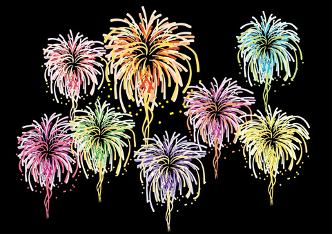 Illustration, fireworks, beautiful, spark, 