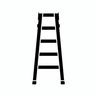 横から見た脚立のシルエット 脚立,梯子,シルエット,シンプル,挿絵,黒,アイコン,道具,素材のイラスト素材