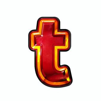 アルファベット小文字t 文字,ギラギラ,赤色,アルファベット,tのイラスト素材