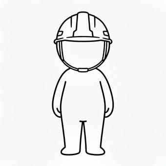 ヘルメットをかぶる棒人間 棒人間,人,シルエット,人間,ヘルメット,被るのイラスト素材