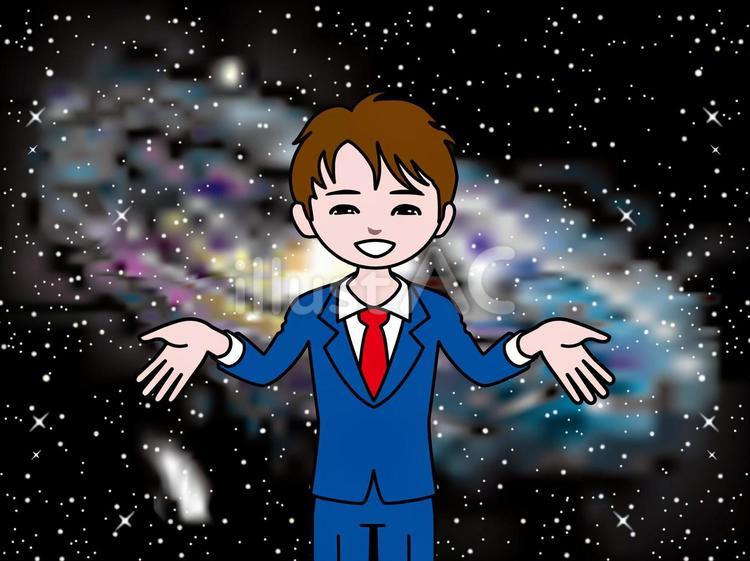 六B：星雲と慈愛に満ちた宇宙男子_CS3 男性,慈愛,宇宙のイラスト素材