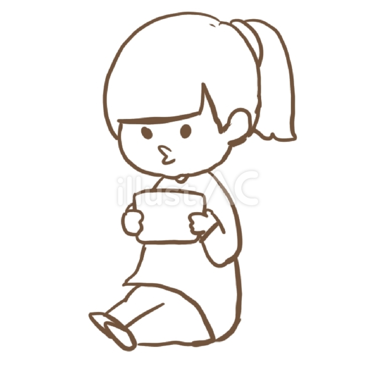 書類を読む女性（線画） 女性,書類,可愛いのイラスト素材
