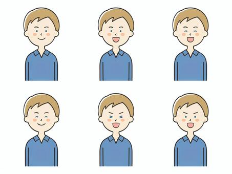 白人男性の笑った表情セット 白人男性の笑った表情セット 男性,外国人,白人,長袖,ワクワク,楽しみ,笑顔,楽しい,嬉しい,喜びのイラスト素材