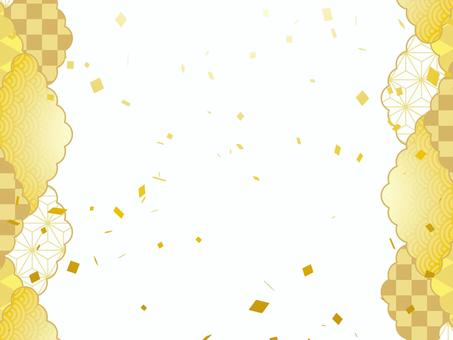 正月和風和柄年賀状 年賀状,和柄,和風,正月,可愛い,美しい,ベクター,紙吹雪,パーティー,お祝いのイラスト素材