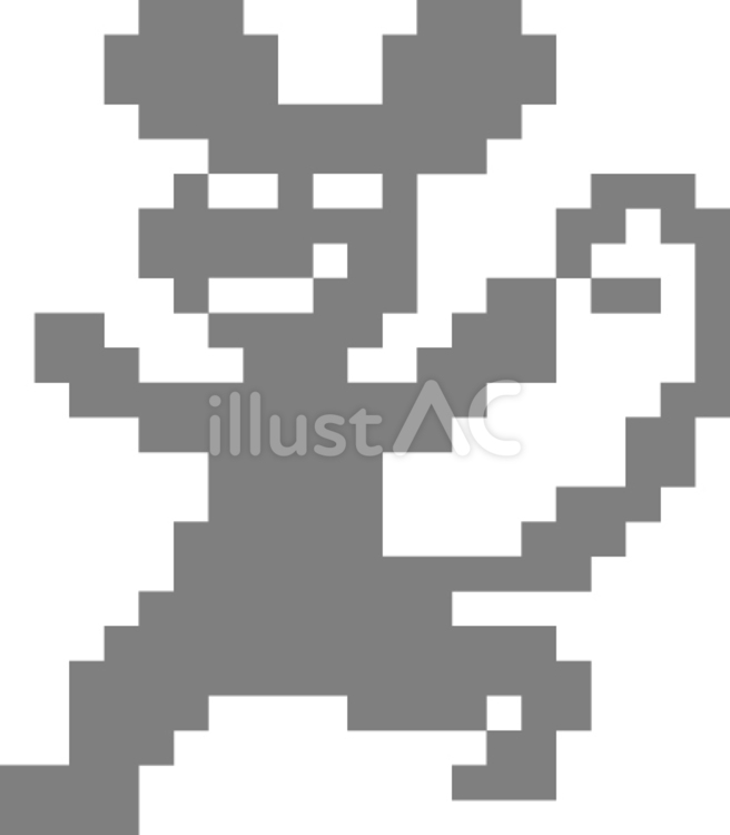 ドット絵のグレーのネズミの影です。 ドット絵,ネズミ,影のイラスト素材