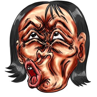 文句や難癖をつける女性の頭 難癖,文句,いじわる,性悪,女,陰湿,頭,おばさん,妻,彼女のイラスト素材