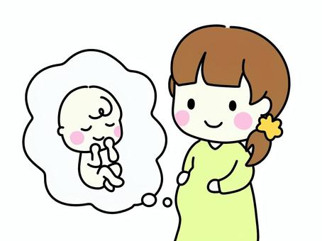 赤ちゃんと妊婦 赤ちゃん,胎児,子ども,妊娠,妊婦,女性,妊娠中,かわいい,成長,育つのイラスト素材