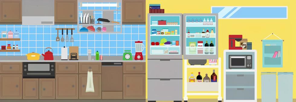 Illustration, kitchen, cooking, cooking table, 