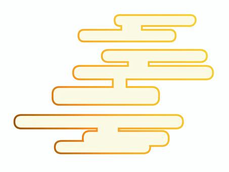 雲・デザイン・金色 ゴールド,ゴージャス,正月,雲,煙,金色,アイコン,年賀状,チラシ,広告のイラスト素材