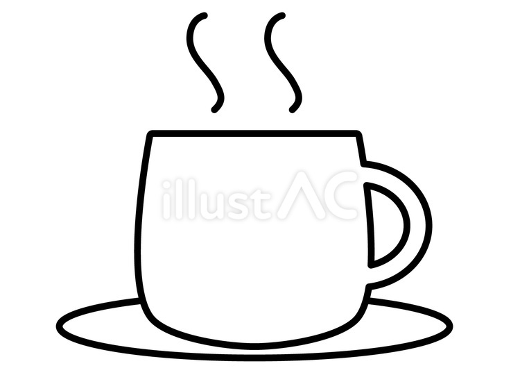 黒の湯気の上がるコーヒーカップ コーヒー,湯気,コップのイラスト素材