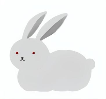 白うさぎ 白,うさぎ,動物,生き物,耳,かわいい,丸い尻尾のイラスト素材