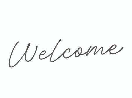 Welcome　手書き風ロゴ メッセージ,黒,welcome,ウェルカム,ようこそ,文字,ロゴ,タイトル,見出し,結婚式のイラスト素材